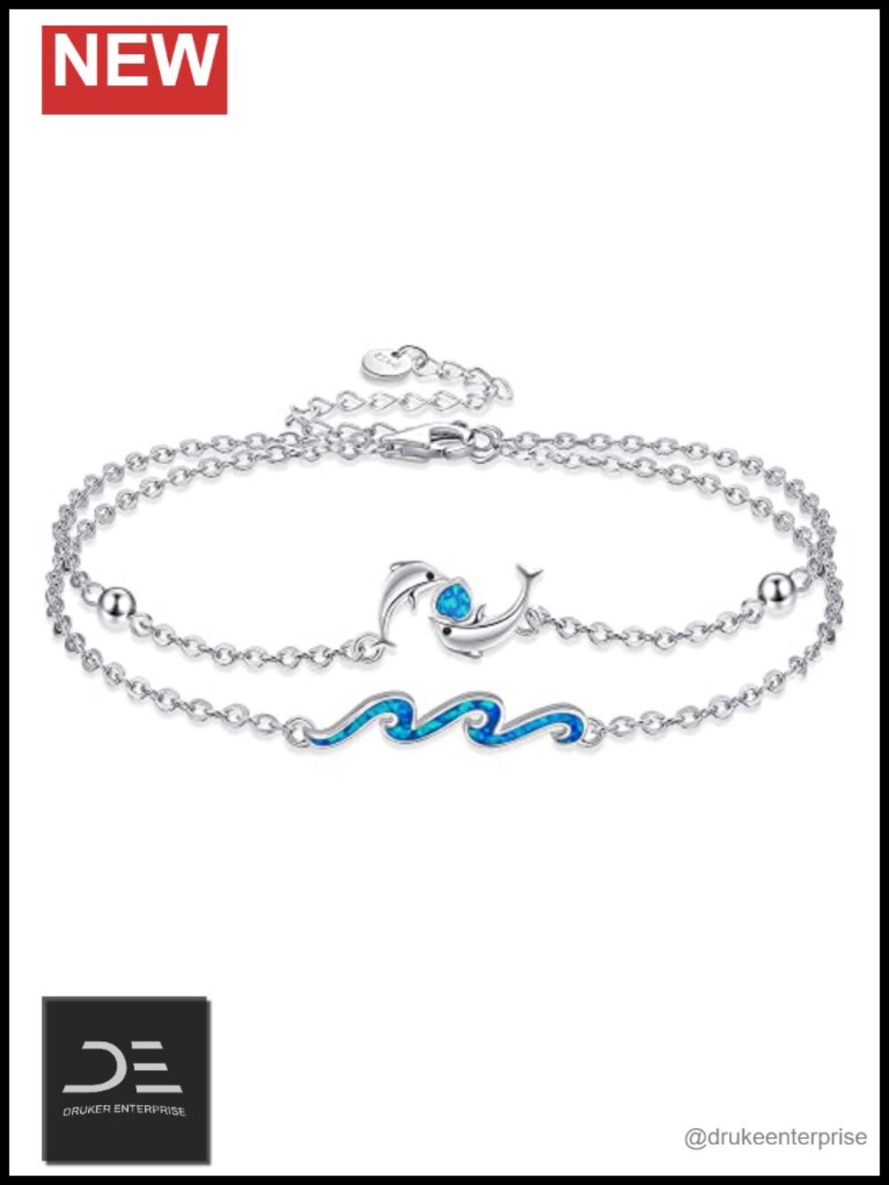 925 Sterling Silver Ocean Bracelet Adjustable Beach Jewelry for Women